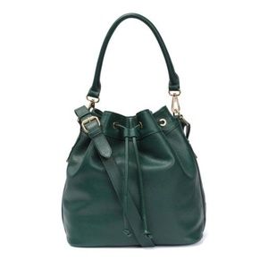 Ora Delphine Claire bucket bag deep woods green